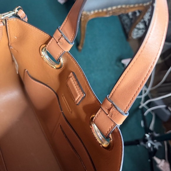 Calvin Klein Signature Brown & Gold Tote Bag with Matching Pouch - Picture 6 of 7